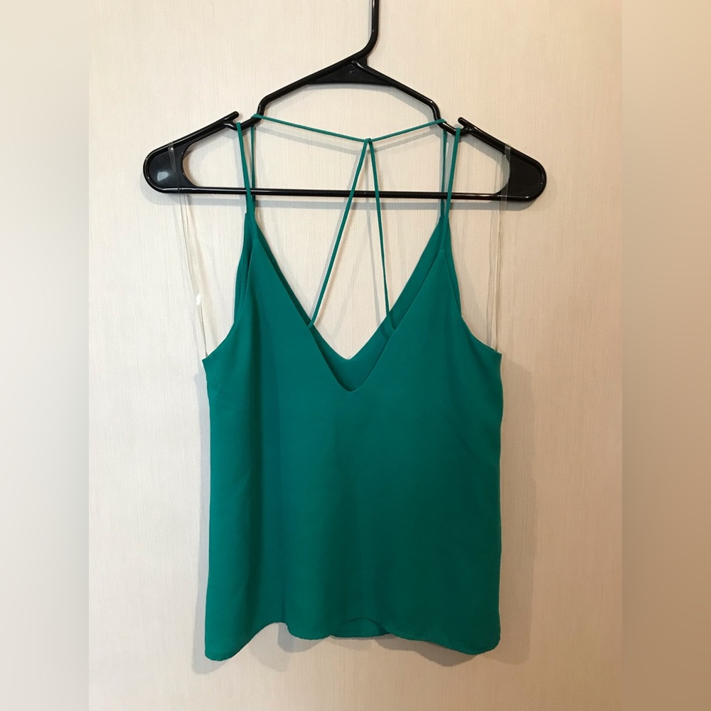 Emerald green strap crop top